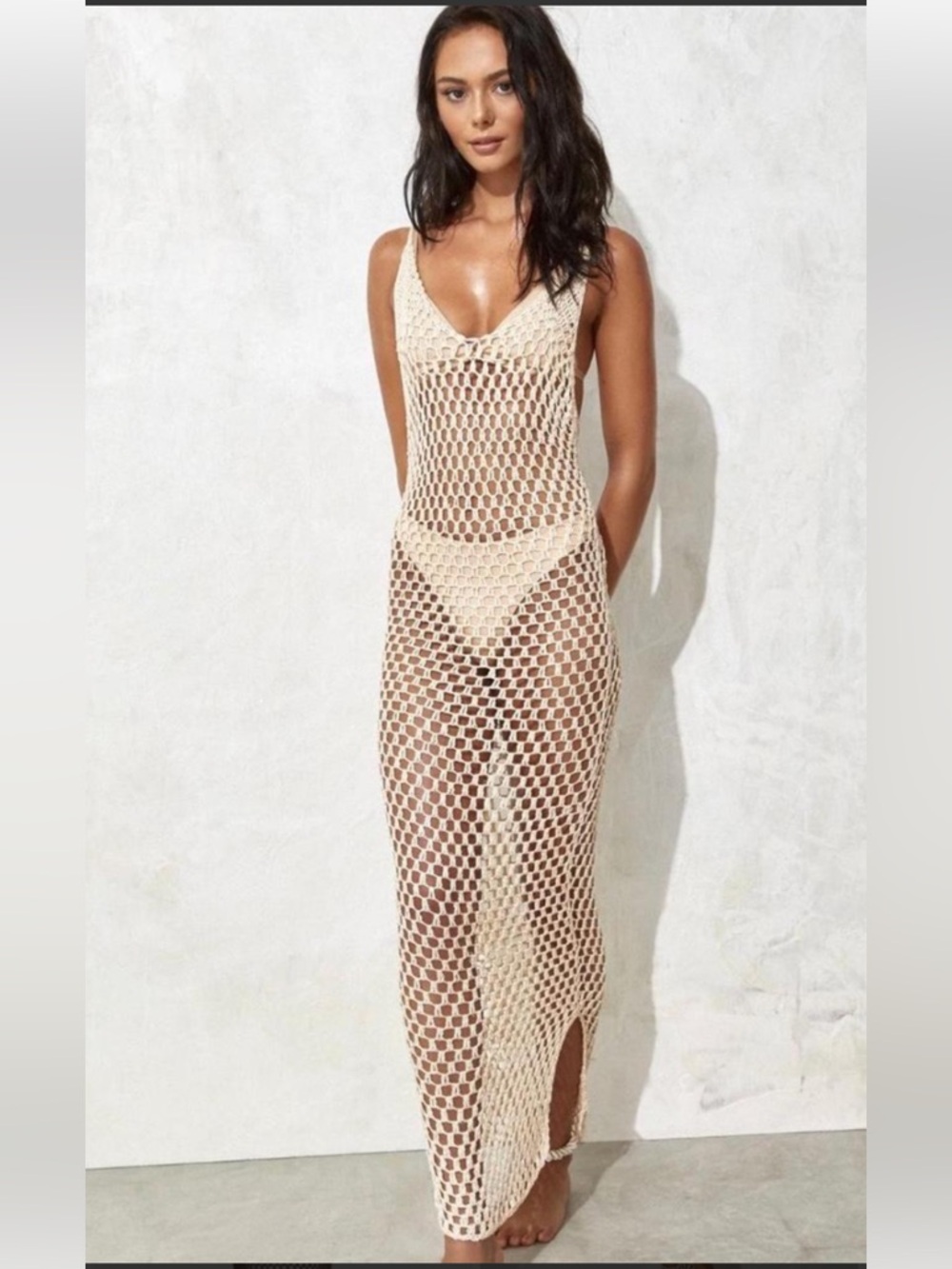 Flook The Label Enya Dress in Cream crochet XS